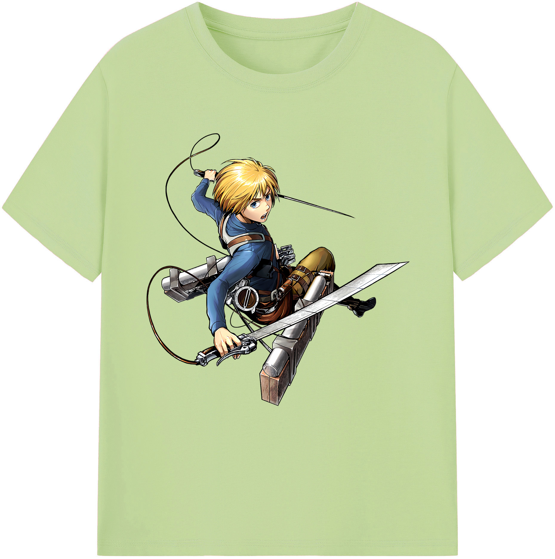 （画像用） 進撃の巨人 アルミン·アルレルト Attack on Titan Armin Arlert 綿100％半袖Tシャツ（フロントプリント）